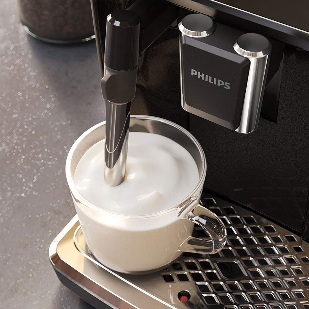 comparateur-machine-espresso-Philips-avec-mousseur-à-lait-noir-mat